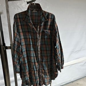 Casual Plaid Button-Up Tunic for Women